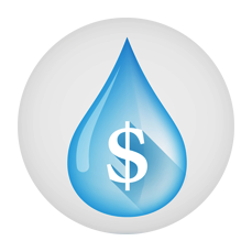 water drop dollar sign icon